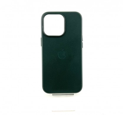 Чехол leather case (MagSafe) green